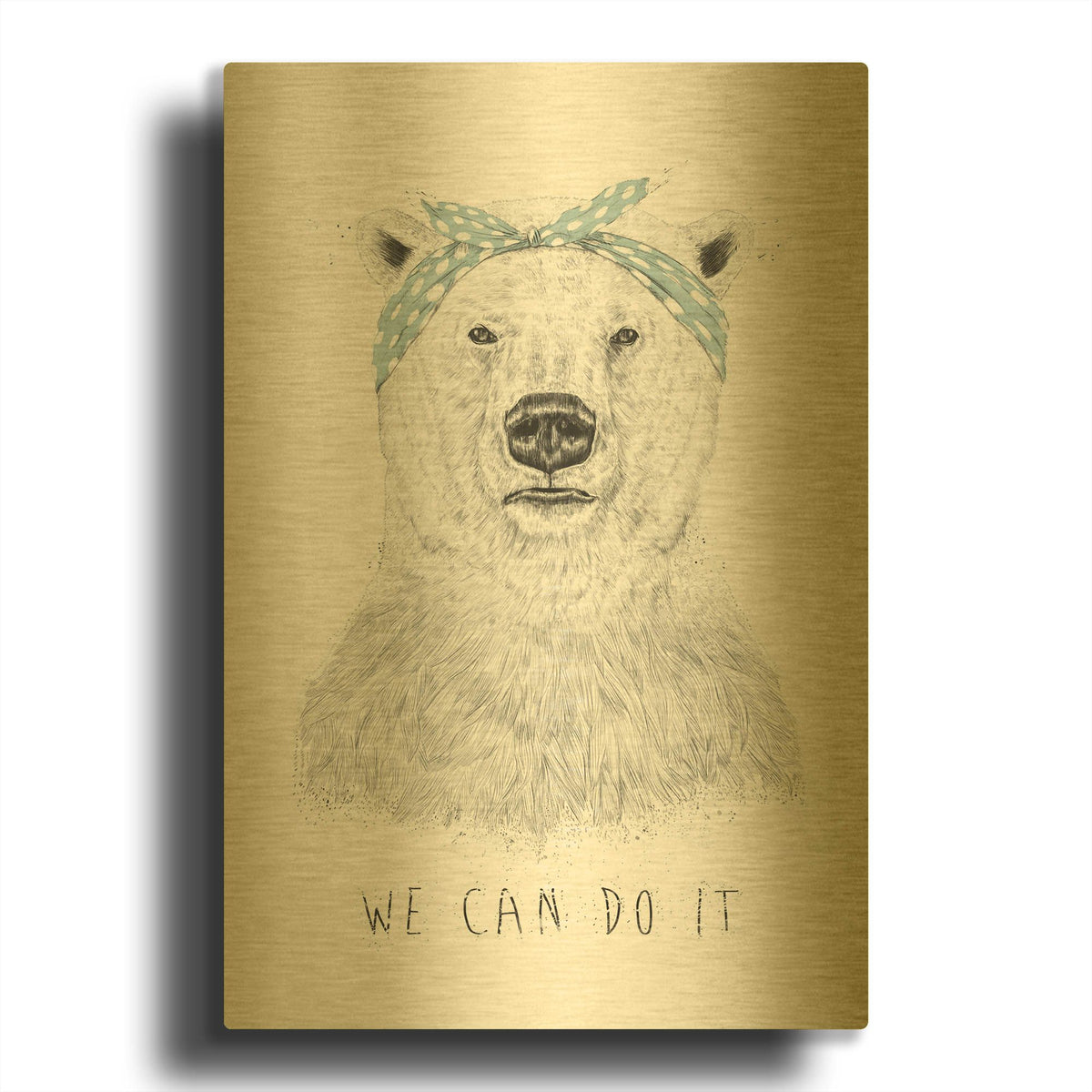 'We Can Do It' By Balazs Solti Gold Metal Wall Art