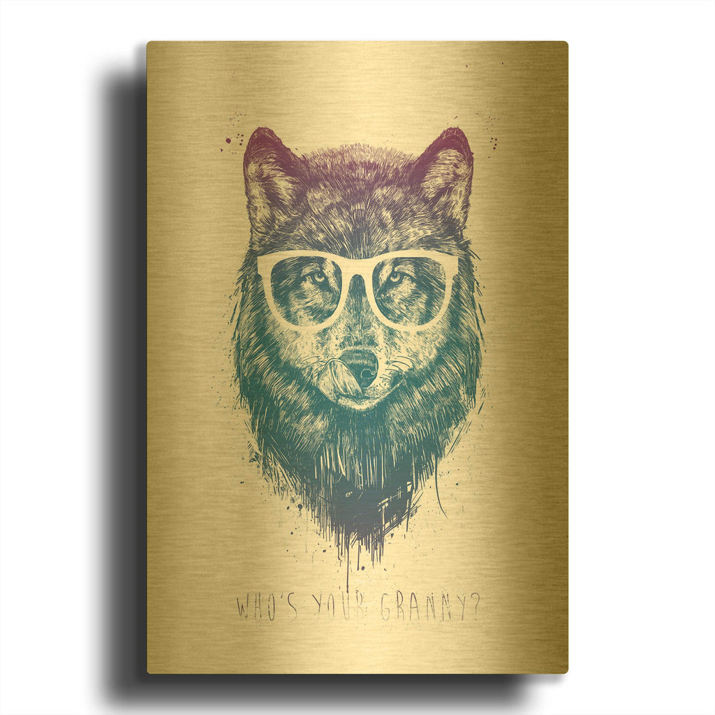 'Who' By Balazs Solti Gold Metal Wall Art