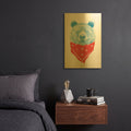 'Wild Bear' By Balazs Solti Gold Metal Wall Art