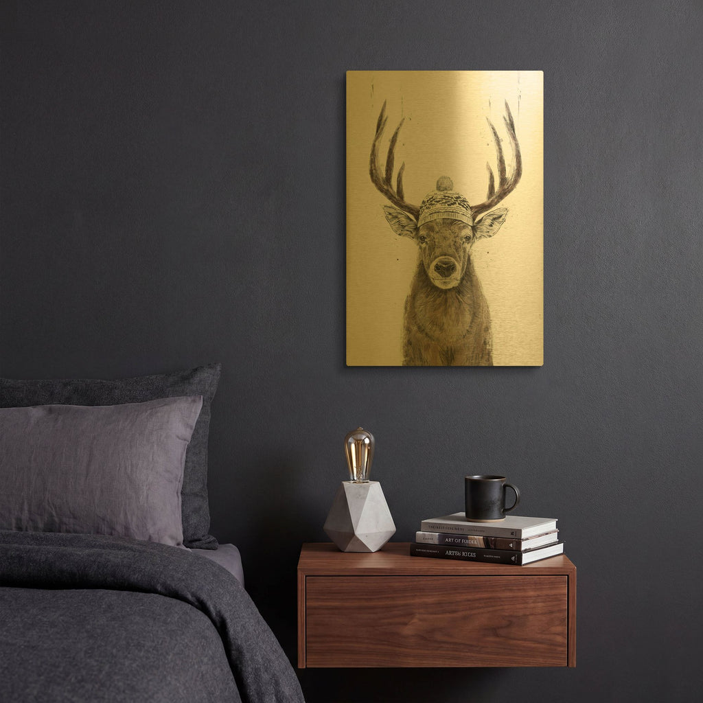'Let' By Balazs Solti Gold Metal Wall Art