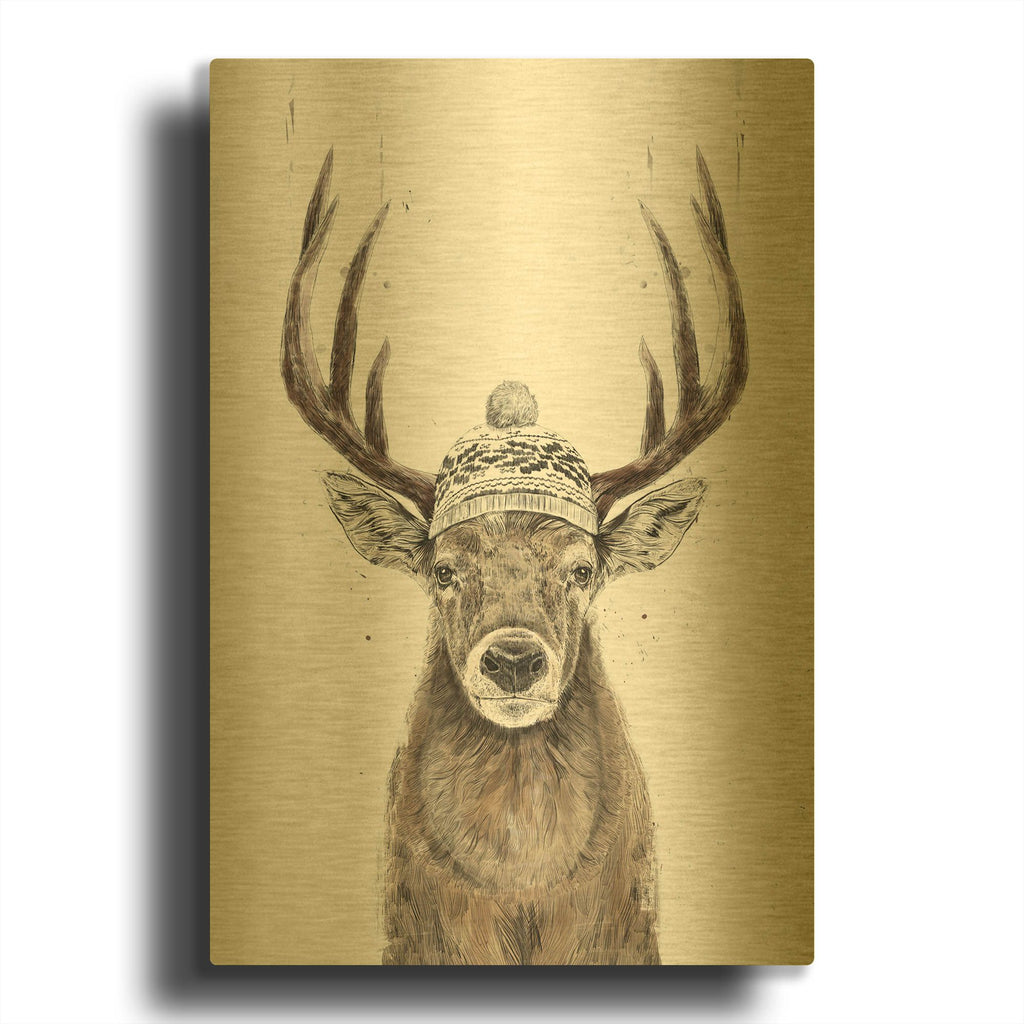 'Let' By Balazs Solti Gold Metal Wall Art