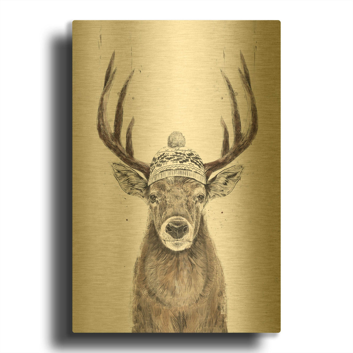 'Let' By Balazs Solti Gold Metal Wall Art