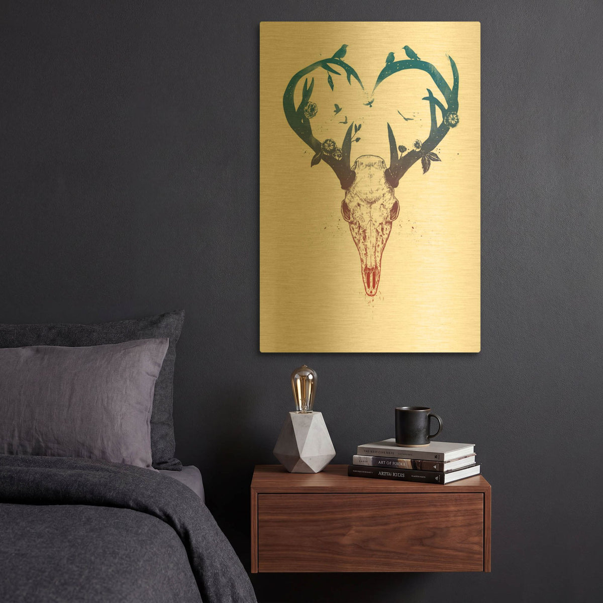 'Neverending Love' By Balazs Solti Gold Metal Wall Art