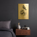 'New Skull' By Balazs Solti Gold Metal Wall Art