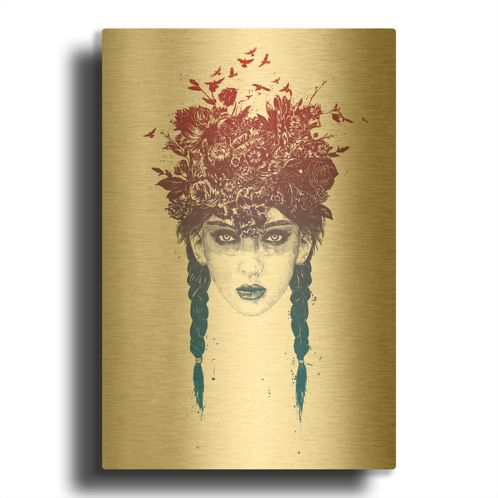 'Summer Queen 2' By Balazs Solti Gold Metal Wall Art