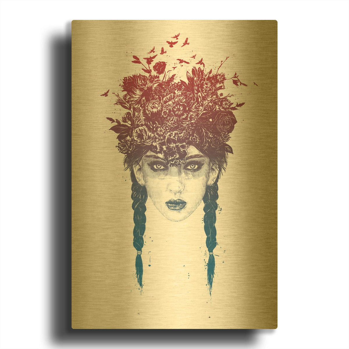 'Summer Queen 2' By Balazs Solti Gold Metal Wall Art
