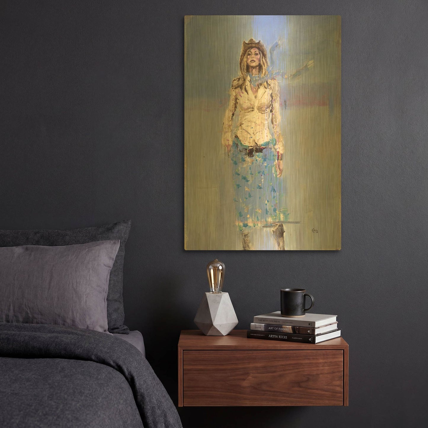 'Dolly' By Oscar Alvarez Pardo Gold Metal Wall Art