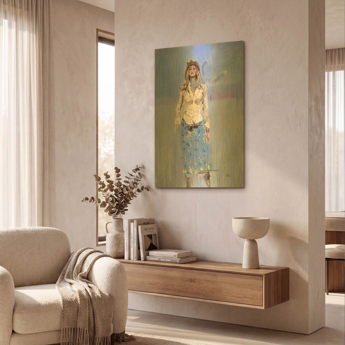'Dolly' By Oscar Alvarez Pardo Gold Metal Wall Art