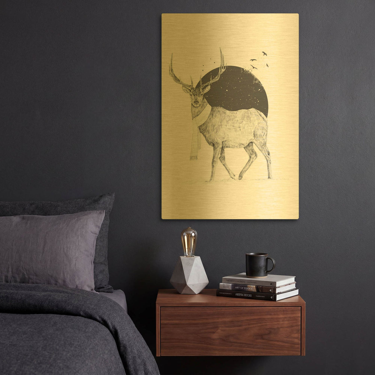 'Winter Is All Around' By Balazs Solti Gold Metal Wall Art