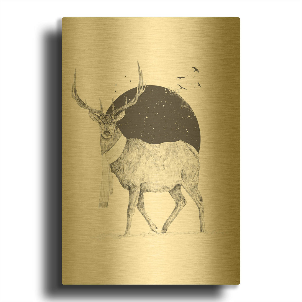 'Winter Is All Around' By Balazs Solti Gold Metal Wall Art