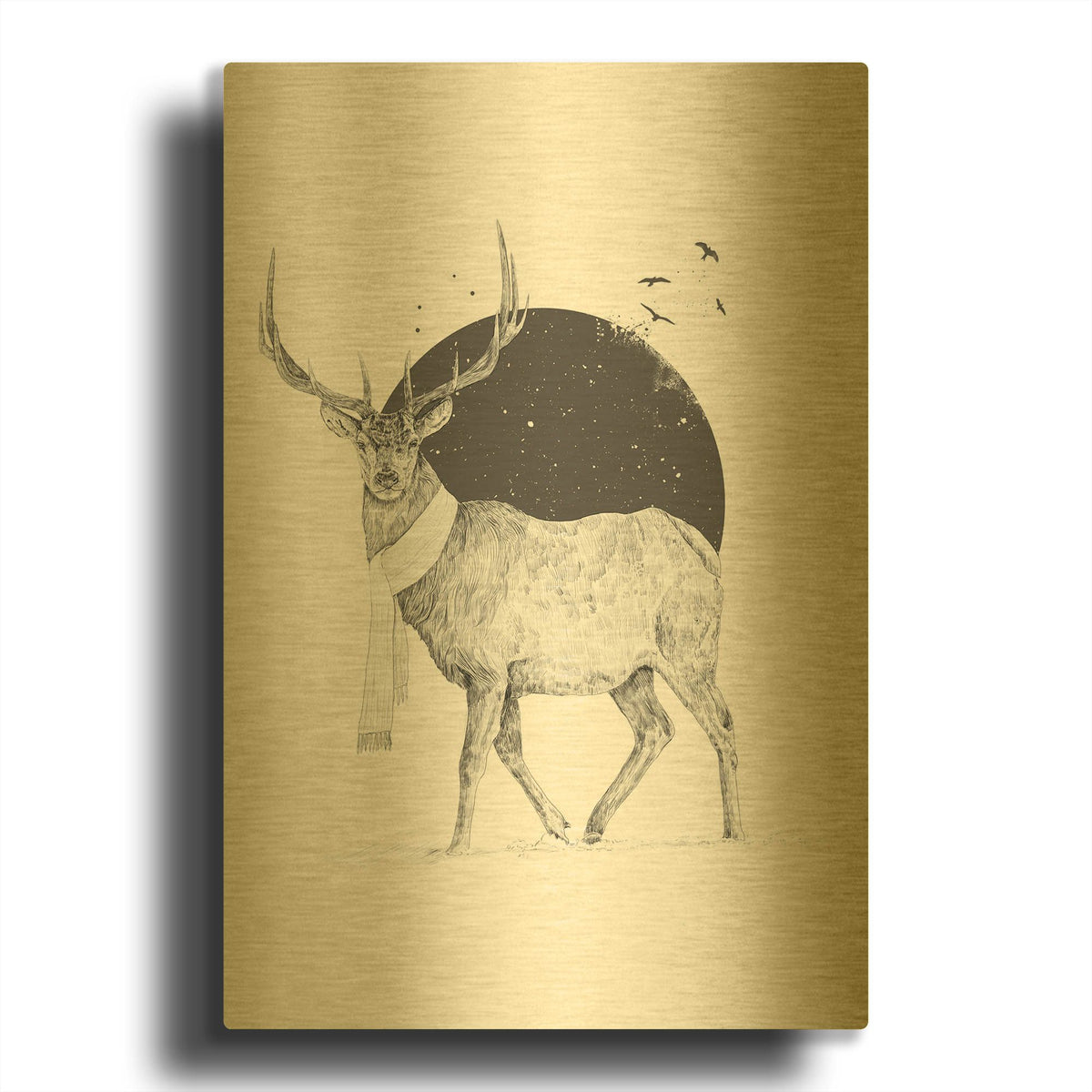 'Winter Is All Around' By Balazs Solti Gold Metal Wall Art