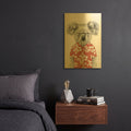 'Summer Koala, Red' By Balazs Solti Gold Metal Wall Art