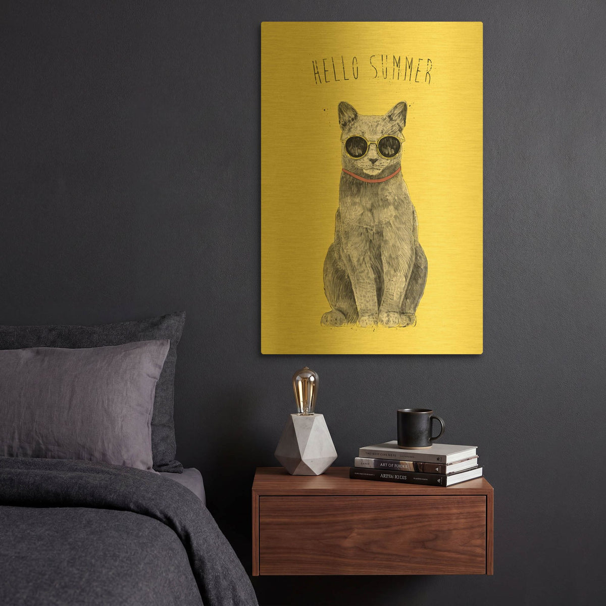 'Hello Summer' By Balazs Solti Gold Metal Wall Art