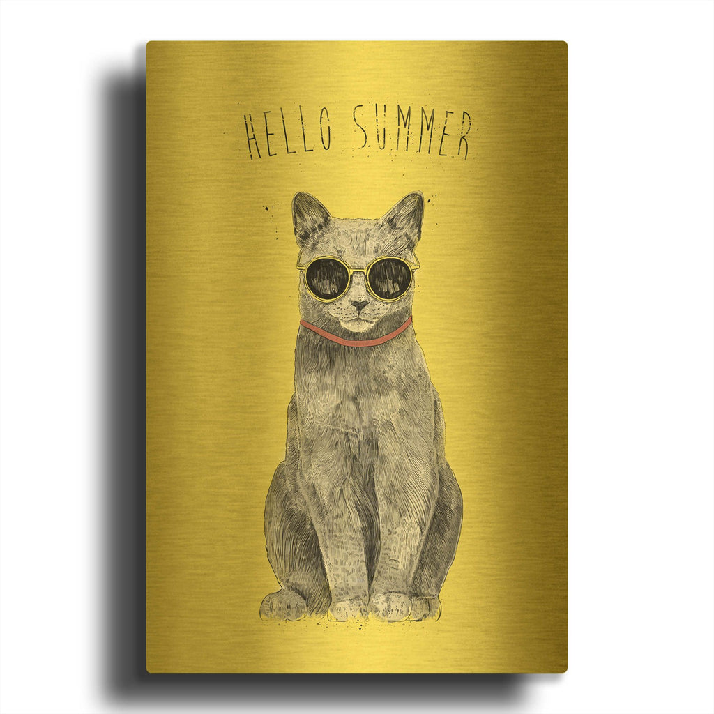 'Hello Summer' By Balazs Solti Gold Metal Wall Art
