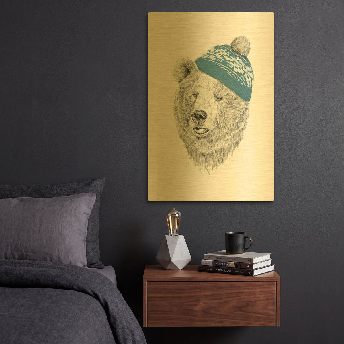 'Hello Winter' By Balazs Solti Gold Metal Wall Art