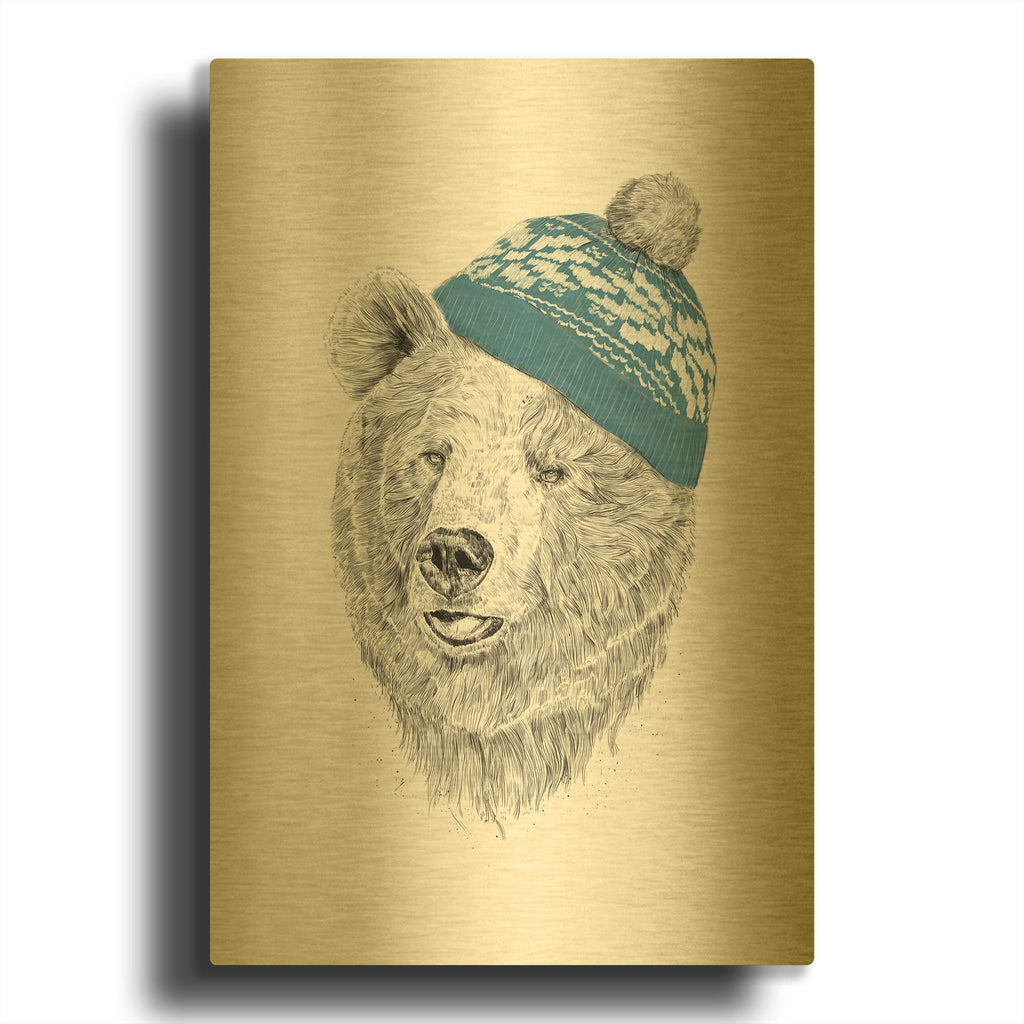 'Hello Winter' By Balazs Solti Gold Metal Wall Art