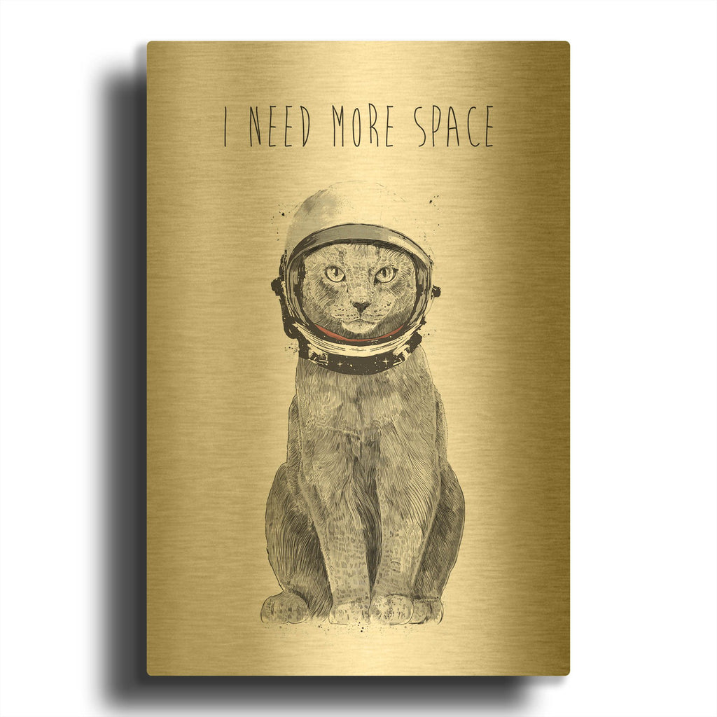 'I Need More Space' By Balazs Solti Gold Metal Wall Art