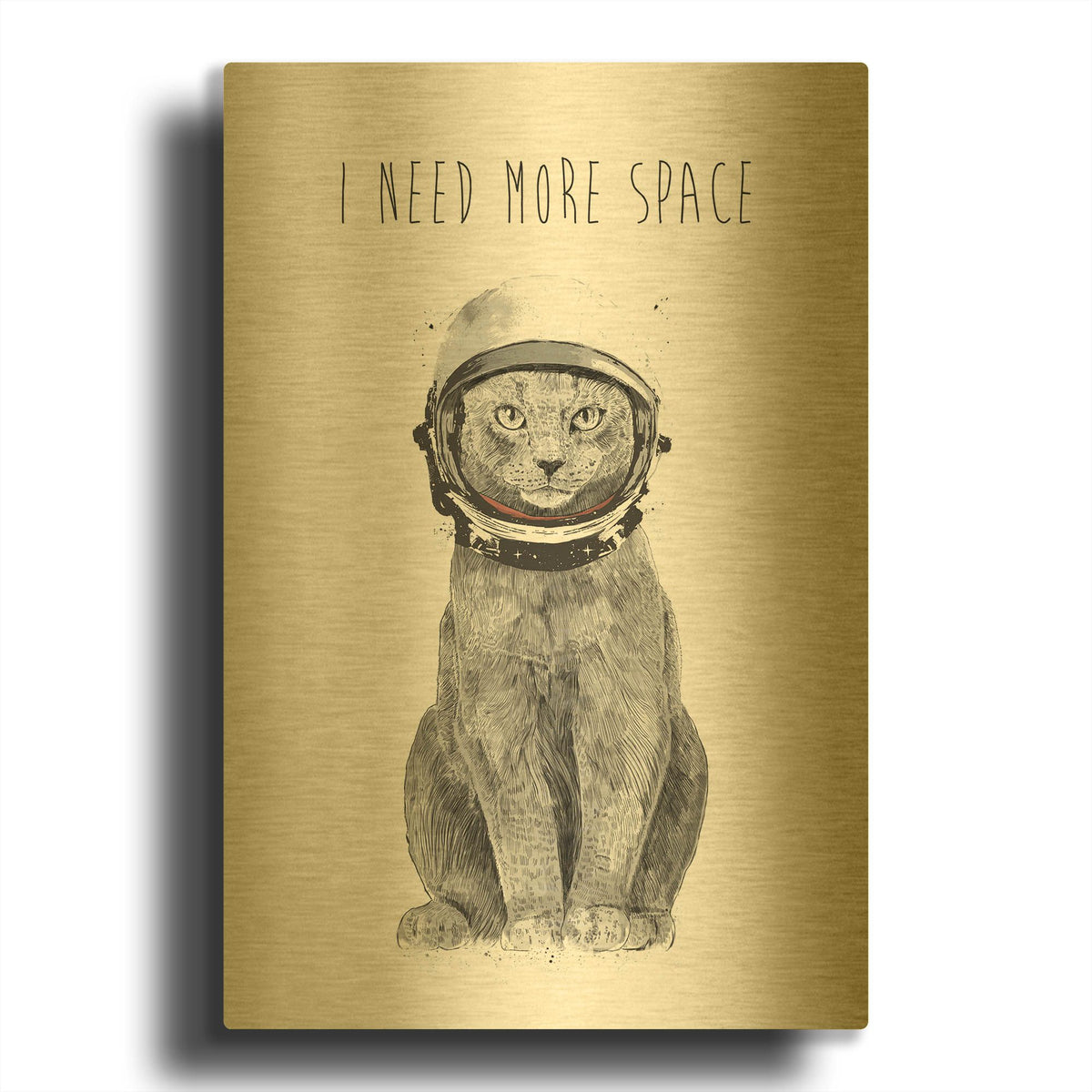 'I Need More Space' By Balazs Solti Gold Metal Wall Art