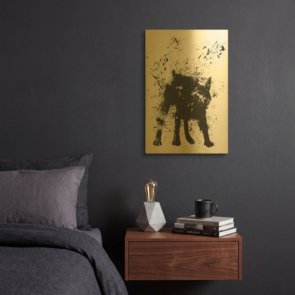 'Wet Dog' By Balazs Solti Gold Metal Wall Art