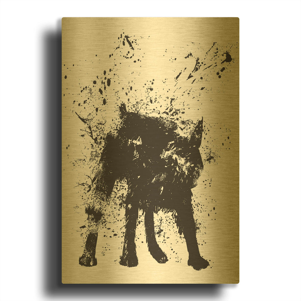 'Wet Dog' By Balazs Solti Gold Metal Wall Art