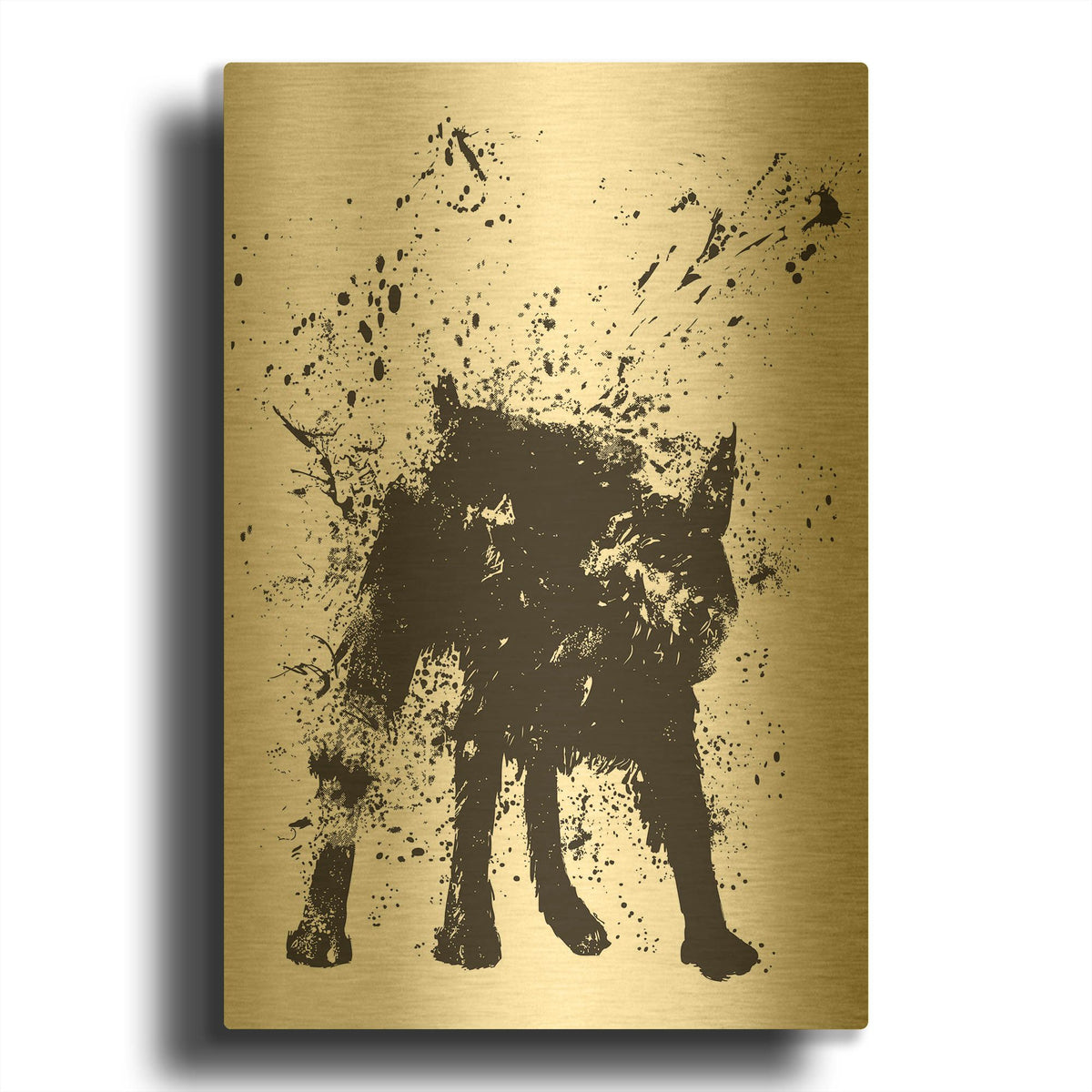 'Wet Dog' By Balazs Solti Gold Metal Wall Art