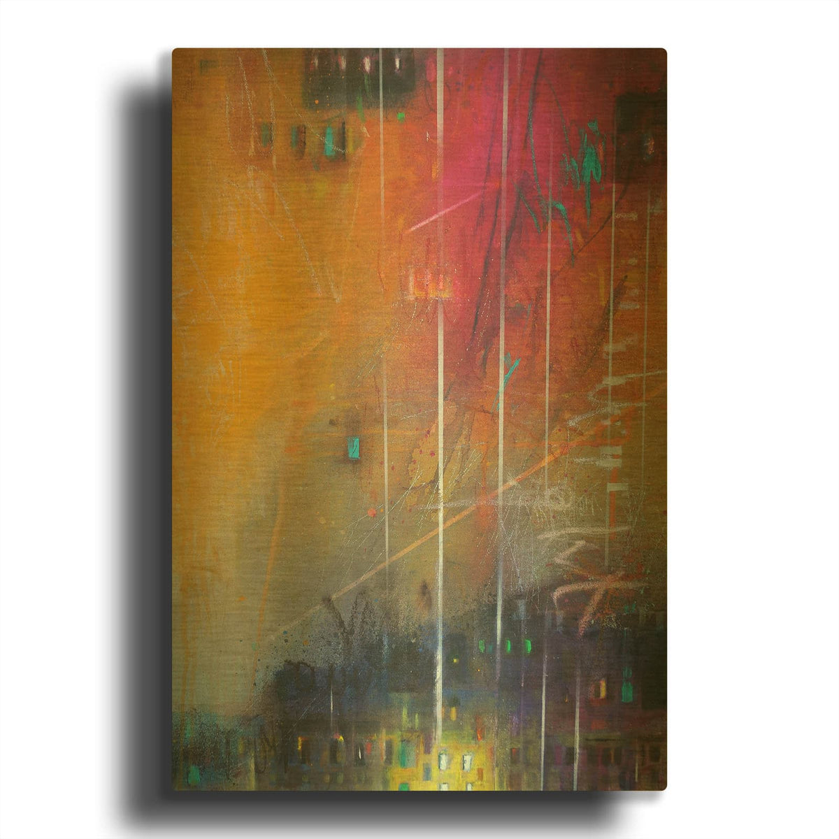 'Light 17' By Bea Garding Schubert Gold Metal Wall Art
