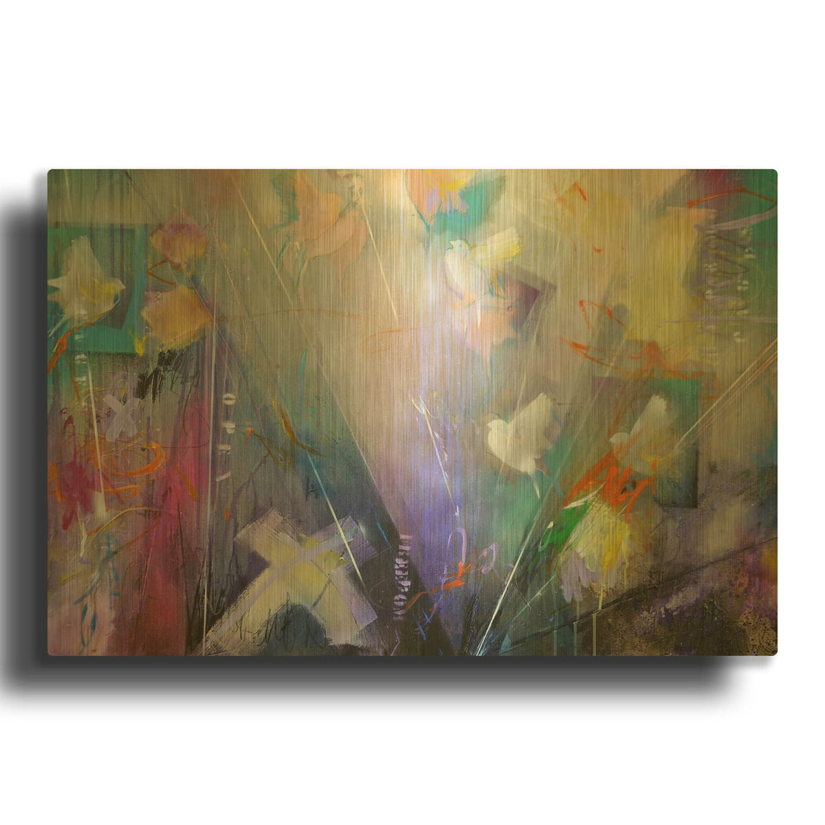 'Open Cages 12' By Bea Garding Schubert Gold Metal Wall Art