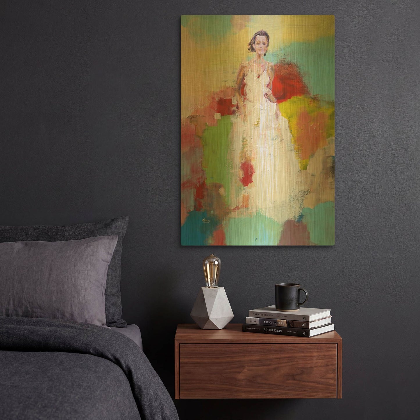 'Springtime' By Oscar Alvarez Pardo Gold Metal Wall Art