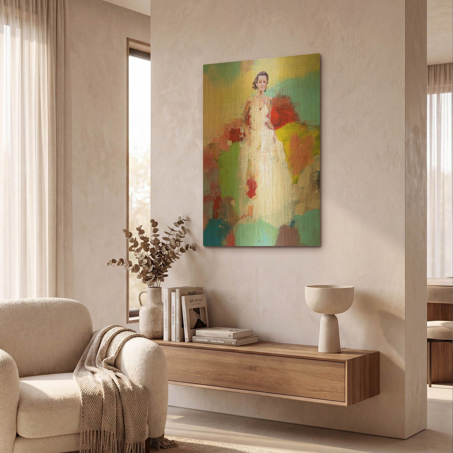 'Springtime' By Oscar Alvarez Pardo Gold Metal Wall Art