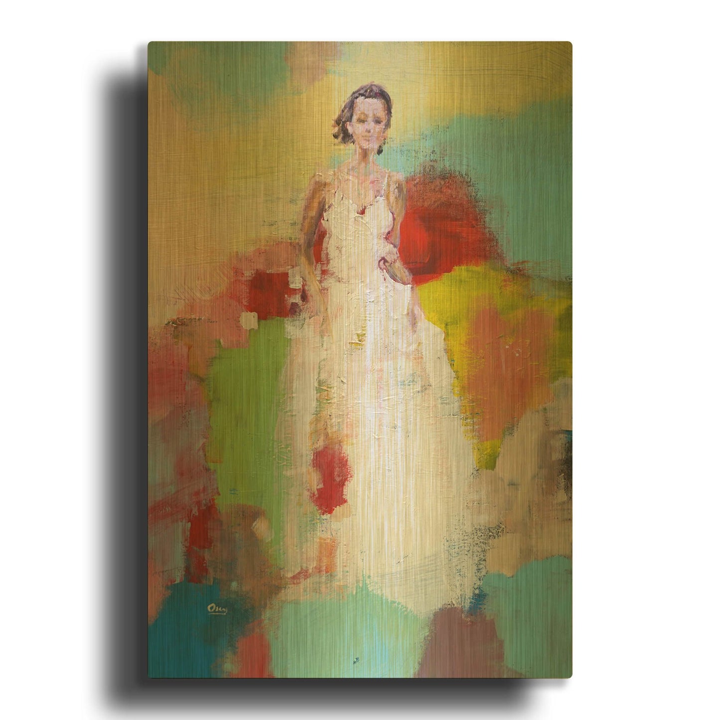 'Springtime' By Oscar Alvarez Pardo Gold Metal Wall Art