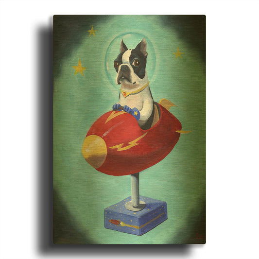 'Boston Rocket' By Brian Rubenacker Gold Metal Wall Art