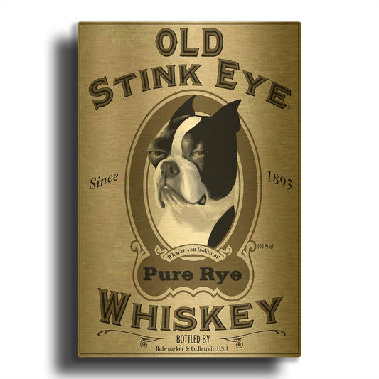 'Old Stink Eye' By Brian Rubenacker Gold Metal Wall Art