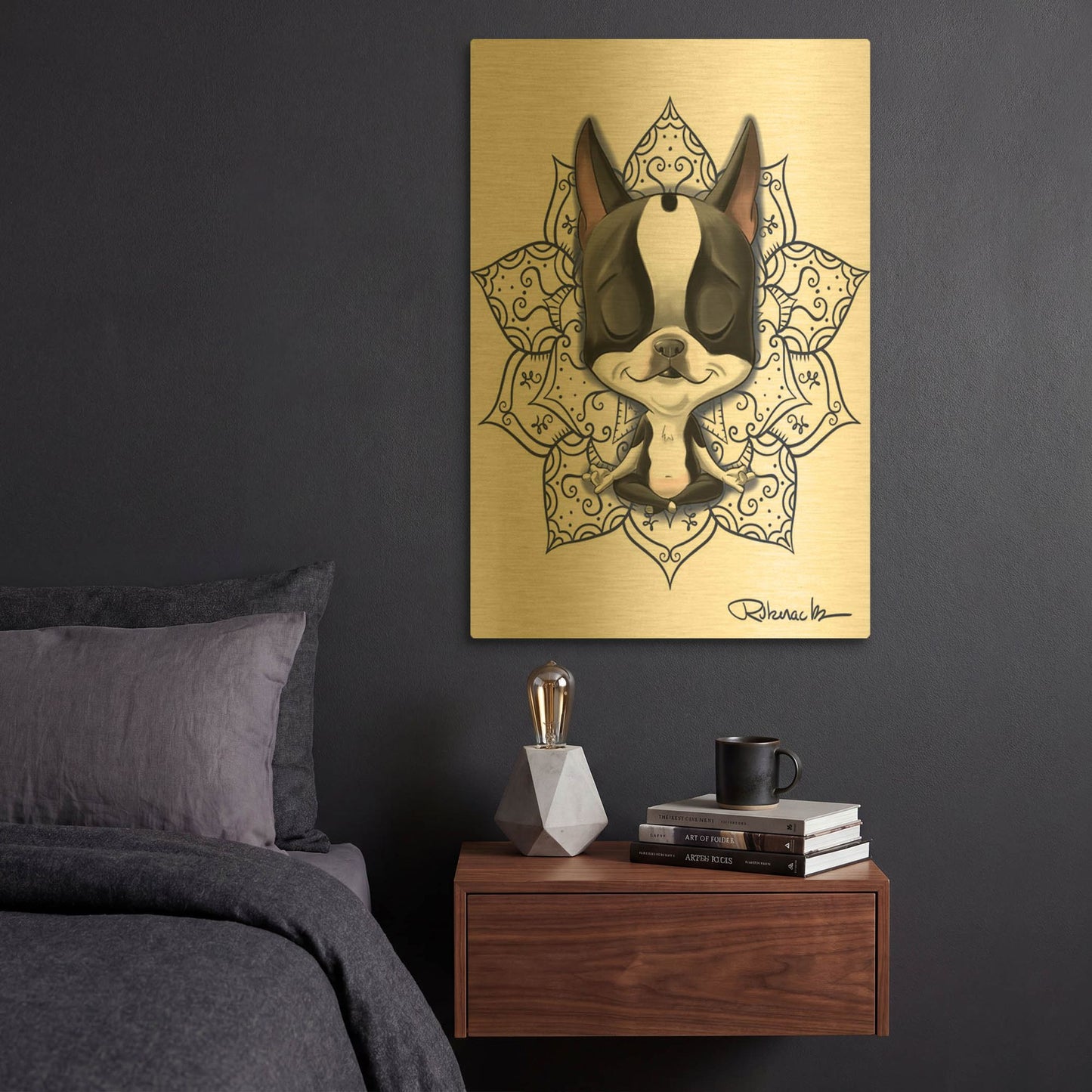 'Om' By Brian Rubenacker Gold Metal Wall Art