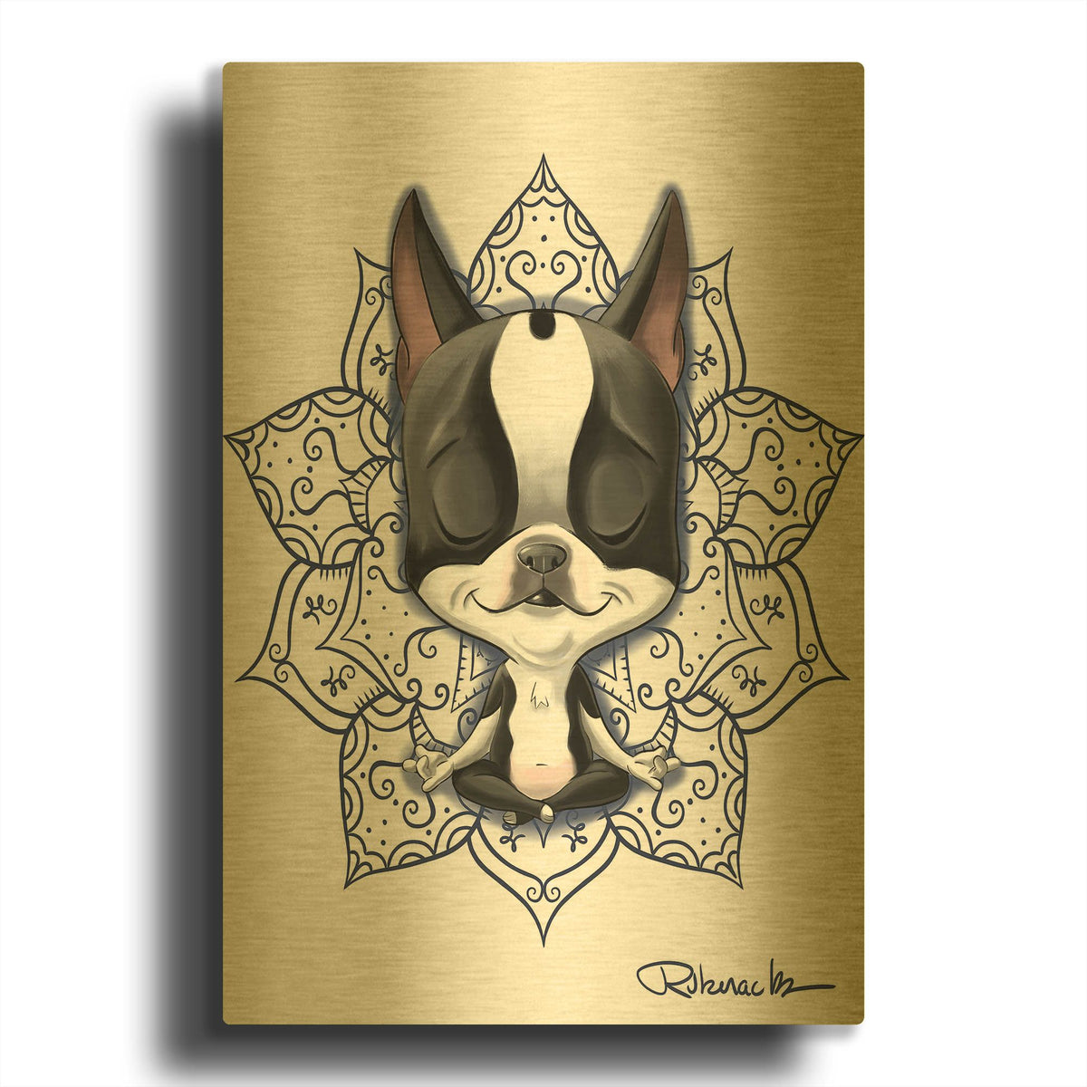 'Om' By Brian Rubenacker Gold Metal Wall Art