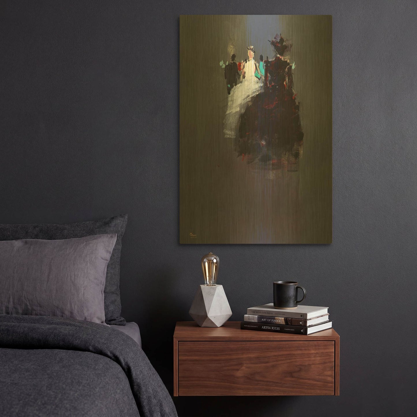 'Gathering' By Oscar Alvarez Pardo Gold Metal Wall Art