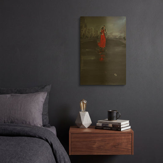 'Noir' By Oscar Alvarez Pardo Gold Metal Wall Art