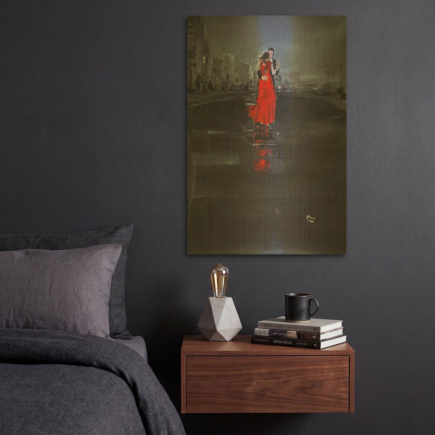 'Noir' By Oscar Alvarez Pardo Gold Metal Wall Art