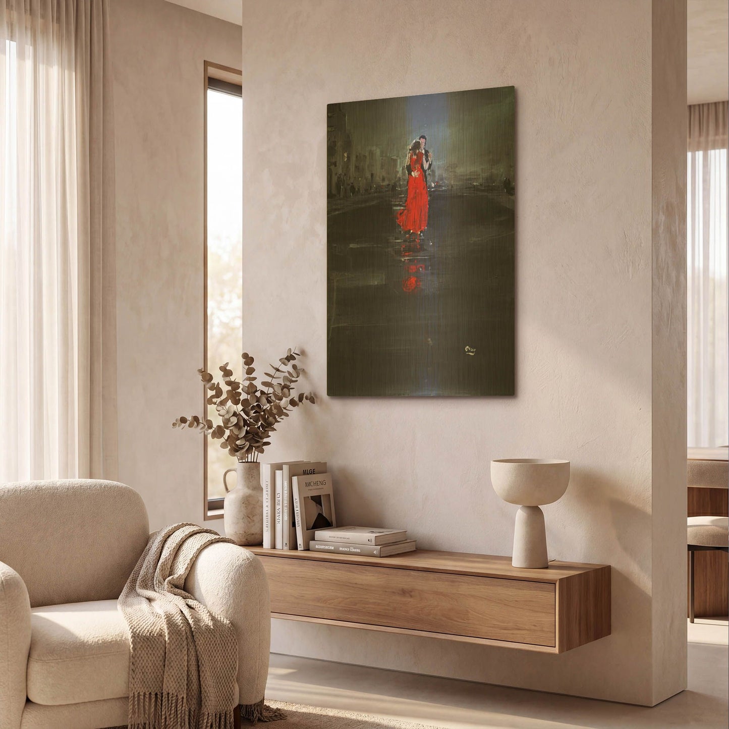 'Noir' By Oscar Alvarez Pardo Gold Metal Wall Art