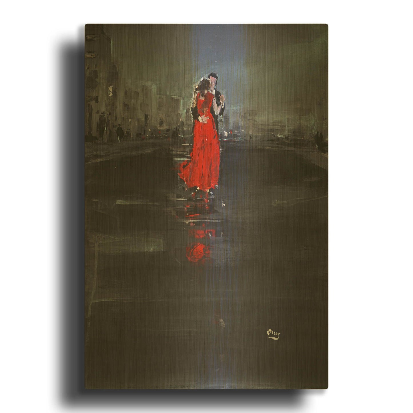 'Noir' By Oscar Alvarez Pardo Gold Metal Wall Art