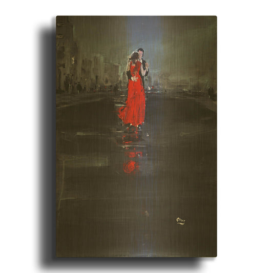 'Noir' By Oscar Alvarez Pardo Gold Metal Wall Art