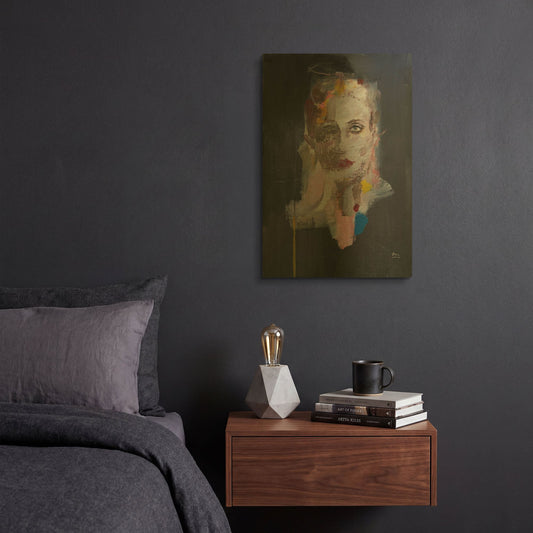 'Portrait 2' By Oscar Alvarez Pardo Gold Metal Wall Art