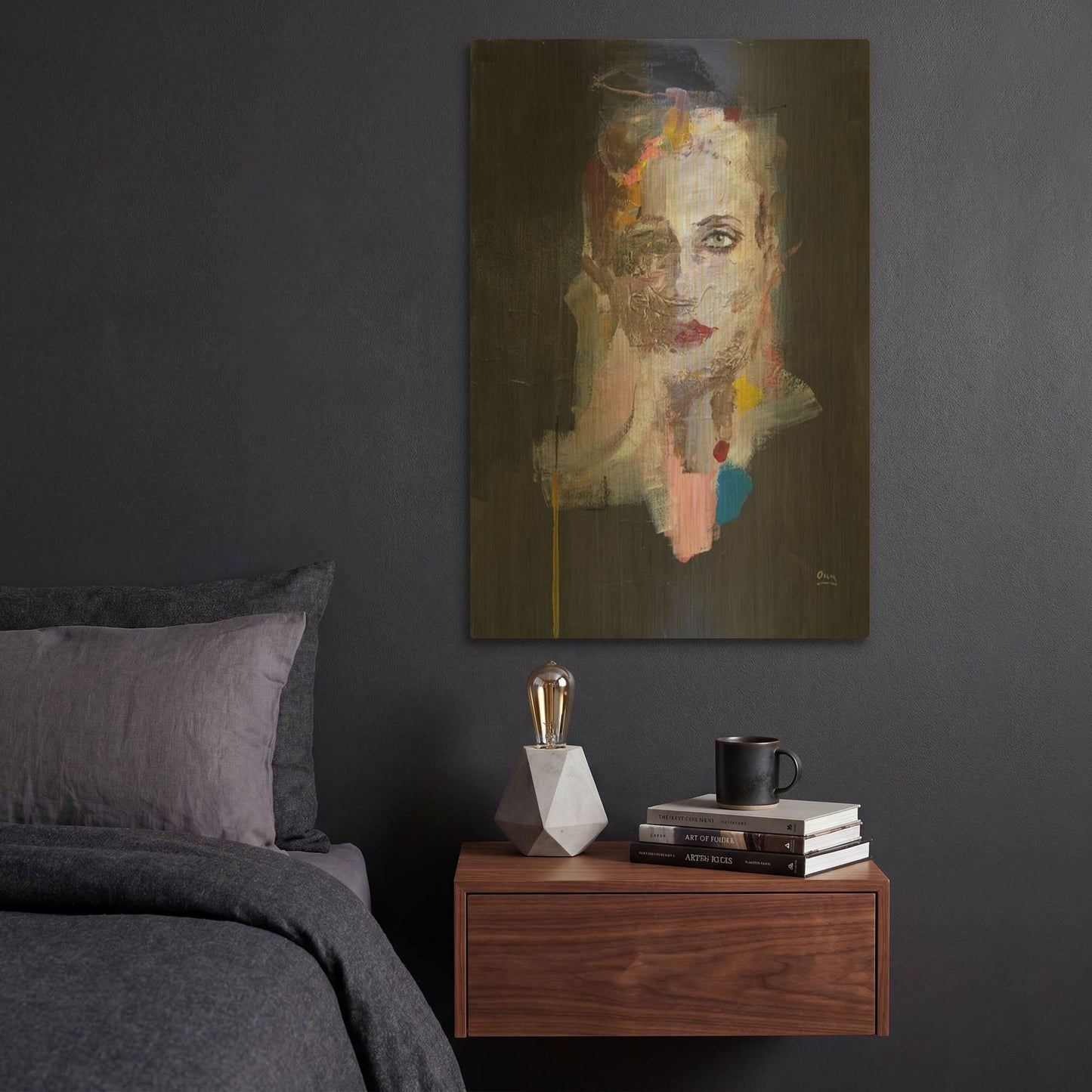 'Portrait 2' By Oscar Alvarez Pardo Gold Metal Wall Art