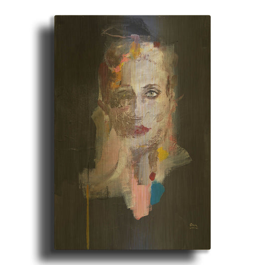 'Portrait 2' By Oscar Alvarez Pardo Gold Metal Wall Art