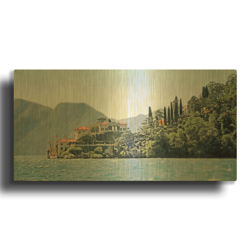 'Villa del Balbianello' By Brooke T. Ryan Gold Metal Wall Art