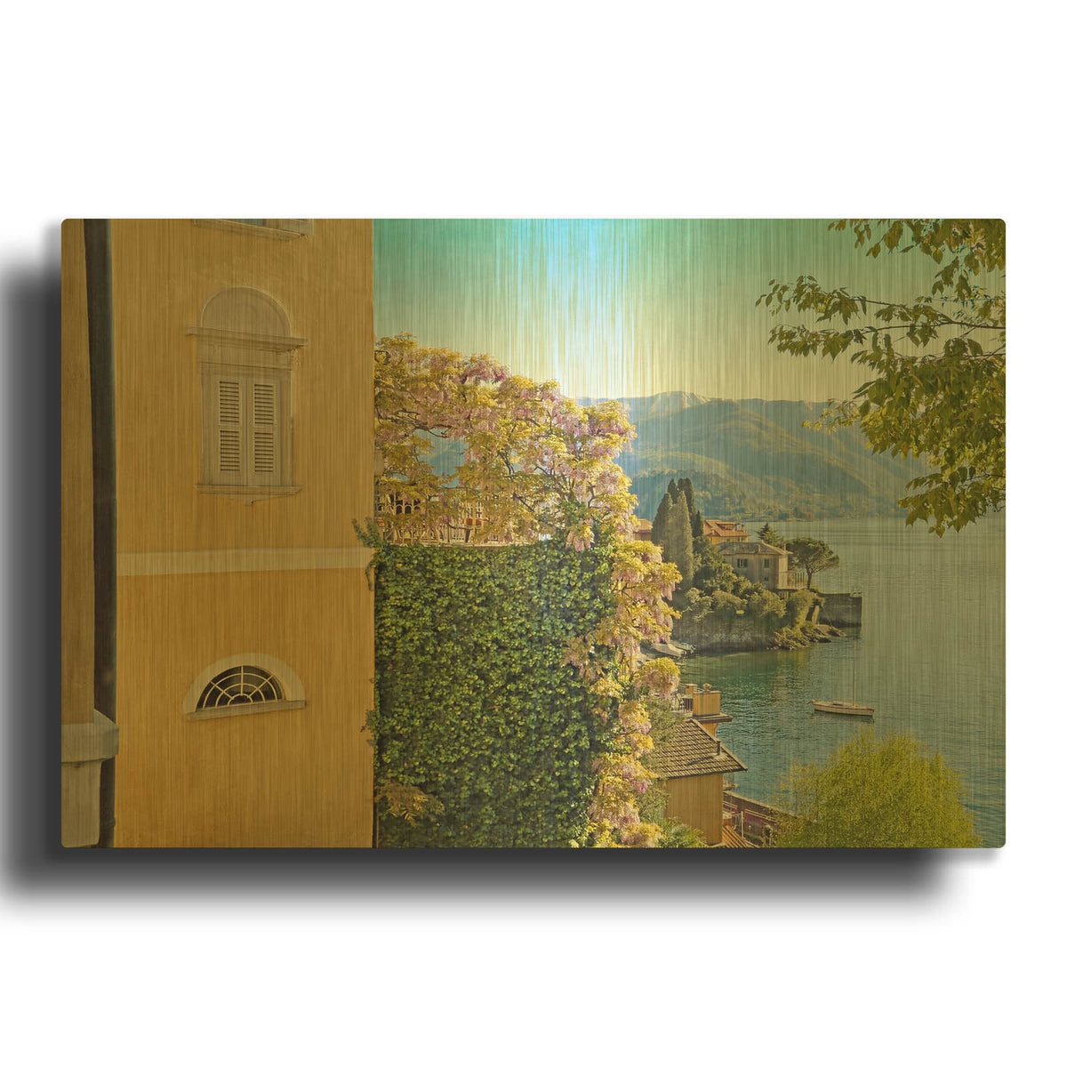 'Varenna Vista 2' By Brooke T. Ryan Gold Metal Wall Art