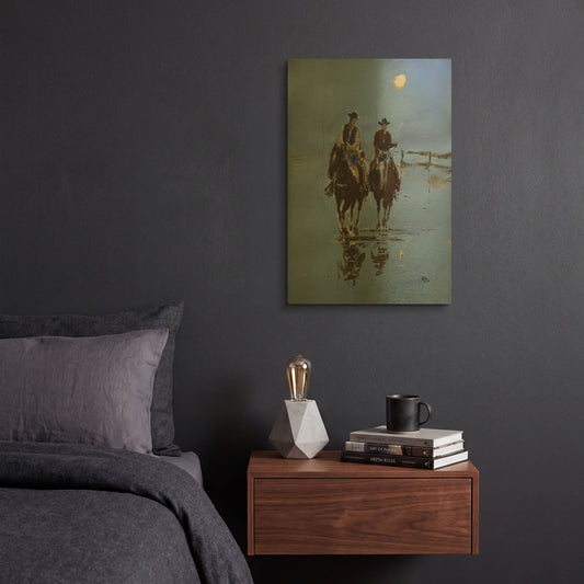 'Moonlight' By Oscar Alvarez Pardo Gold Metal Wall Art