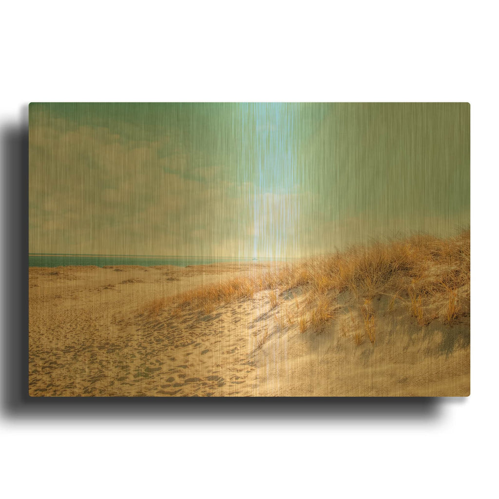 'Chatham Lighthouse Beach' By Brooke T. Ryan Gold Metal Wall Art