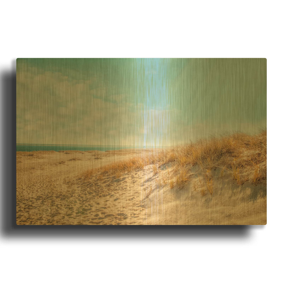 'Chatham Lighthouse Beach' By Brooke T. Ryan Gold Metal Wall Art