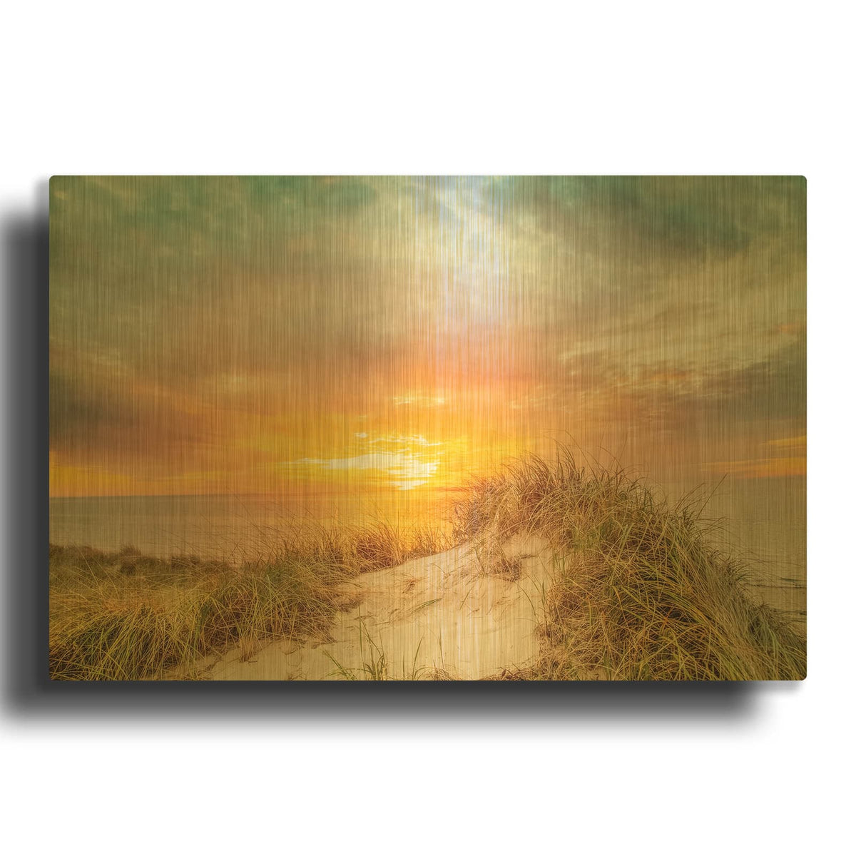 'Sunset over The Dunes' By Brooke T. Ryan Gold Metal Wall Art