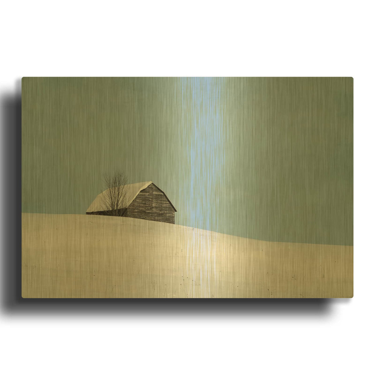 'Minimalist Barn' By Brooke T. Ryan Gold Metal Wall Art